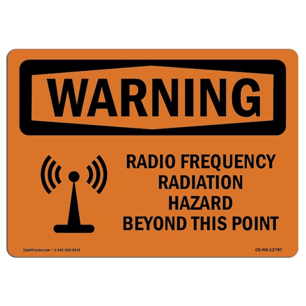 OSHA, Radio Frequency Radiation Hazard Area, 5in X 3.5in Decal, 10PK, OS-WS-D-35-L-12787-10PK